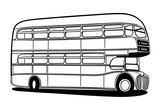 Fototapeta  - ai-generated illustration of a vintage double decker bus