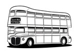 Fototapeta  - ai-generated illustration of a vintage double decker bus