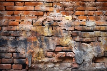 Wall Mural - An ancient brick wall background texture created with generative AI technology.