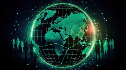 Global network created with generative AI technology