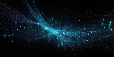 Big data sci-fi abstract background with particles
