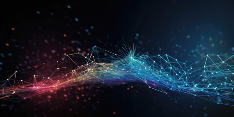 Big data sci-fi abstract background with particles