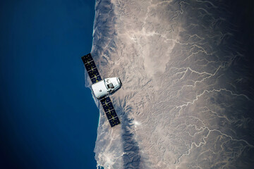 Wall Mural - a spaceship above the earth. elements of this image furnished nasa.