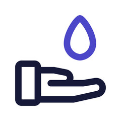 Canvas Print - save water line color icon