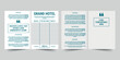 © Amber Graphics - Hotel bifold brochure template. A clean, modern, and high-quality design bifold brochure vector design. Editable and customize template brochure