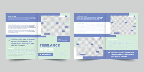 Wall Mural - Gaming Company bifold brochure template. A clean, modern, and high-quality design bifold brochure vector design. Editable and customize template brochure