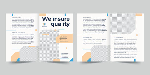Wall Mural -  Insurance Agency bifold brochure template. A clean, modern, and high-quality design bifold brochure vector design. Editable and customize template brochure