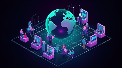Bridging the Digital Divide: World Telecommunication and Information Society Day Concept in 8K created with generative AI technology