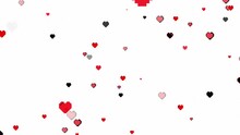 Aesthetics Cute Little Red Pixel 8bit Heart Shape Motion Background