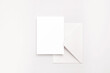 © PawStudioArt - Minimalist 5x7 card with white envelope on white background