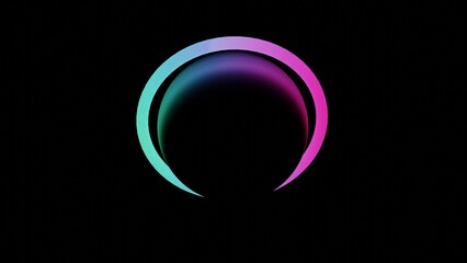 Wall Mural - illustration of abstract seamless loop 3d render neon circle. colorful neon circles abstract futuris