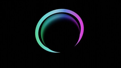 Wall Mural - illustration of abstract seamless loop 3d render neon circle. colorful neon circles abstract futuris