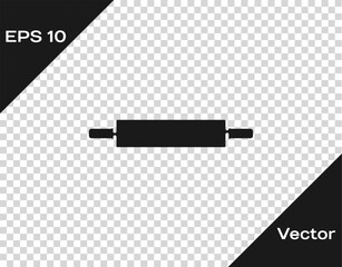 Poster - Black Rolling pin icon isolated on transparent background. Vector