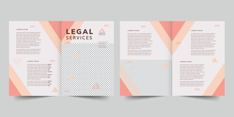 Wall Mural - Legal Services bifold brochure template. A clean, modern, and high-quality design bifold brochure vector design. Editable and customize template brochure