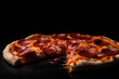 © Chris - Pepperoni pizza isolated on black background - made with generative ai