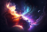 Fototapeta Kosmos - Space galaxy background generative ai