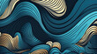 © Alsterpixel - Vector Sea Patterns in Minimalist Blue. Abstract Graphic Design. Generative AI