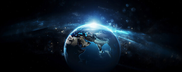 Wall Mural - view of the earth from the moon. generative ai