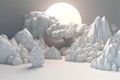 Clouds and Sun 3d Graphics and Attributes. Generative AI