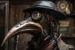 Beautiful abstract plague doctor background created by generative AI