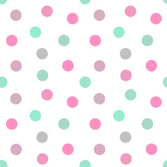 Wall Mural - cute pastel colors dots seamless pattern. polka dot.