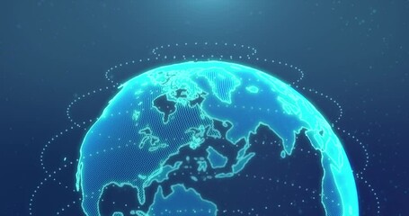 Wall Mural - Rotating digital earth.Repeatable footage.
Global network and digital data technology concepts.