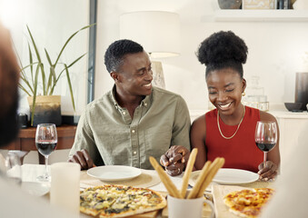 Canvas Print - Shes my special lady. Shot of an affectionate couple sitting together at a dining table.