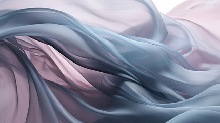 Pastel silk material on light background, flowy delicate silk