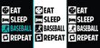 © MD - Baseball t-shirt. Eat sleep baseball  repeat t-shirt design, print for posters, clothes, advertising, Eat sleep repeat t-shirt.