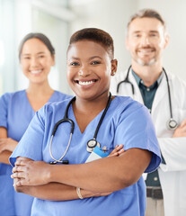 Wall Mural - shes got your back when its feeling sore. shot of a group of medical practitioners standing together