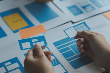 ux graphic designer creative sketch planning application process development prototype wireframe for