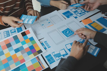 ux graphic designer creative sketch planning application process development prototype wireframe for