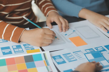 ux graphic designer creative sketch planning application process development prototype wireframe for