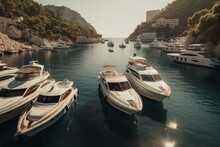 A Location With Many Boats In A Beautiful Setting. Generative AI