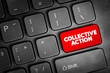 © dizain - Collective Action - when a number of people work together to achieve some common objective, text concept button on keyboard