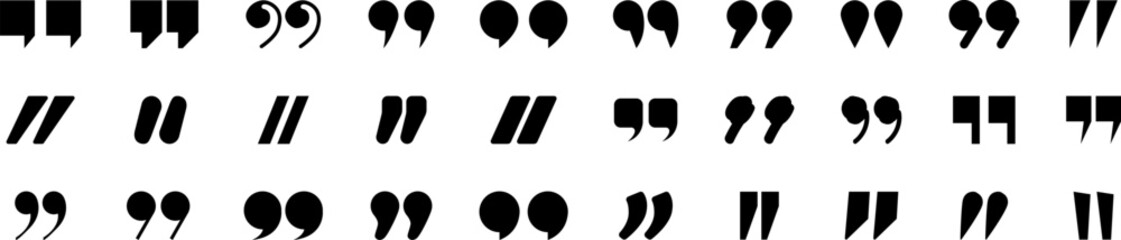 Set of quote mark. Quotes icon vector set. black quotes icon set. Speech mark. Vector illustration