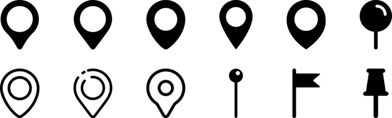 pin map marker pointer icon. map pin place marker. location icon. map marker pointer icon set. vecto