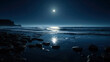 tranquil, moonlit seascape, generative ai