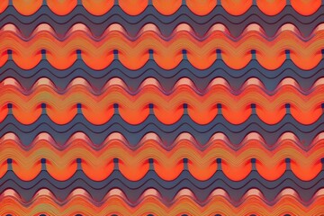 Wall Mural - 70's Retro Seamless Pattern. 60s and 70s Aesthetic Style - generative ai