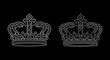 set of royal crowns appliqué with small rhinestones 180x136 mm