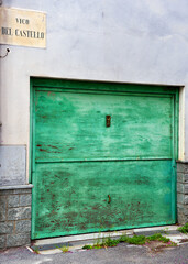 Wall Mural - characteristic historic wooden door in millesimo savona italy