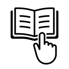 open book guide manual hand outline icon