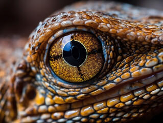 Colorful close-up of a reptile eye created with Generative AI Technology