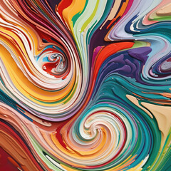 Wall Mural - abstract colorful swirl wet liquid paint background