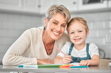 Poster - In family life, love is the oil that eases friction. Shot of a grandmother spending time with her grandchild at home.