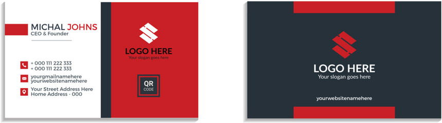 Vector illustration and business card. A Double-sided creative business card template. 