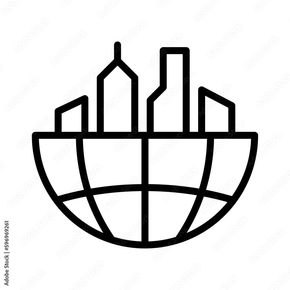 Icono de ciudad. Concepto de infraestructura y arquitectura. Edificios ...
