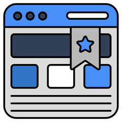 Sticker - A creative design icon of bookmark website 