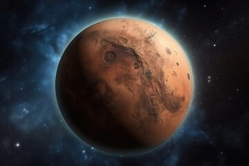 Wall Mural - surreal planet with vibrant colors floating in space. generative ai
