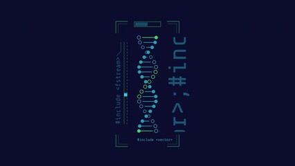 Wall Mural - looped animation of the dna symbol hud element.